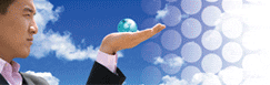 A man holding the world in his hand